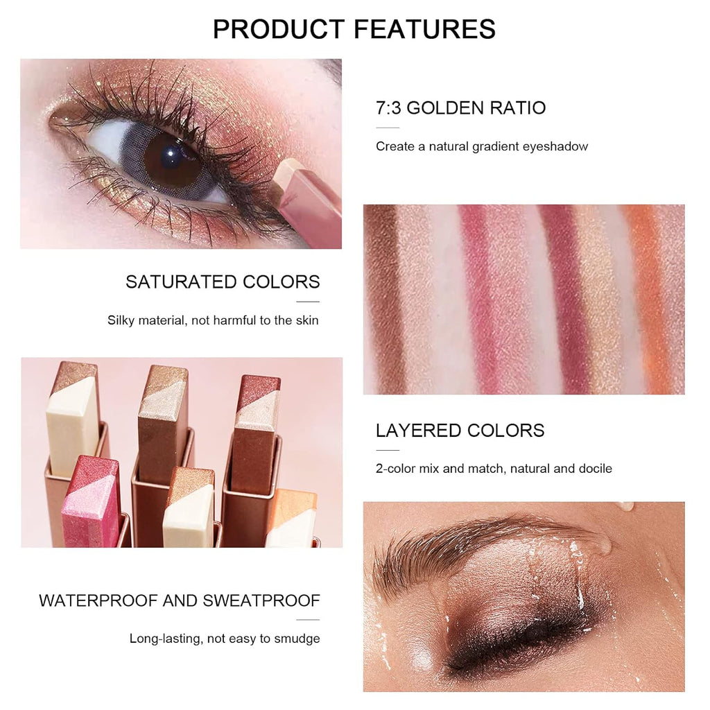 12 Colors Glitter Eye-shadow Stick Set